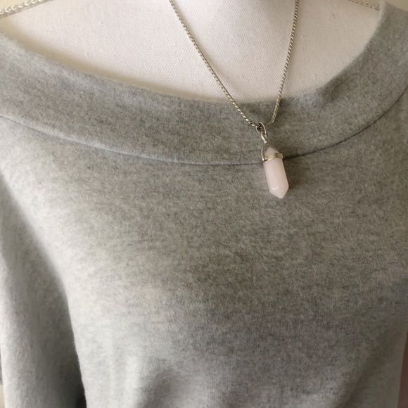 Rose quartz pendant on 18” silver necklace. - Picture 3 of 6